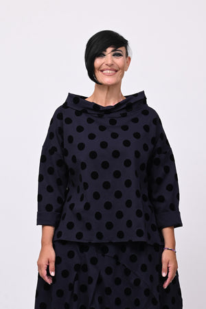 Blusa pois devorè - Blu