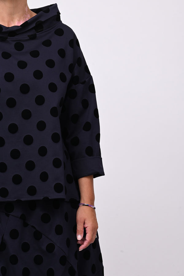 Blusa pois devorè - Blu