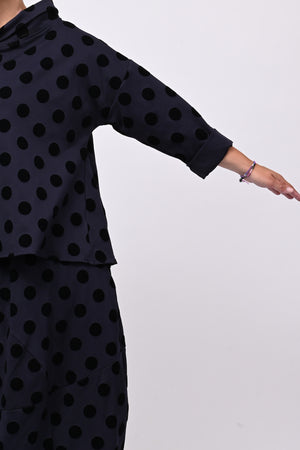 Blusa pois devorè - Blu