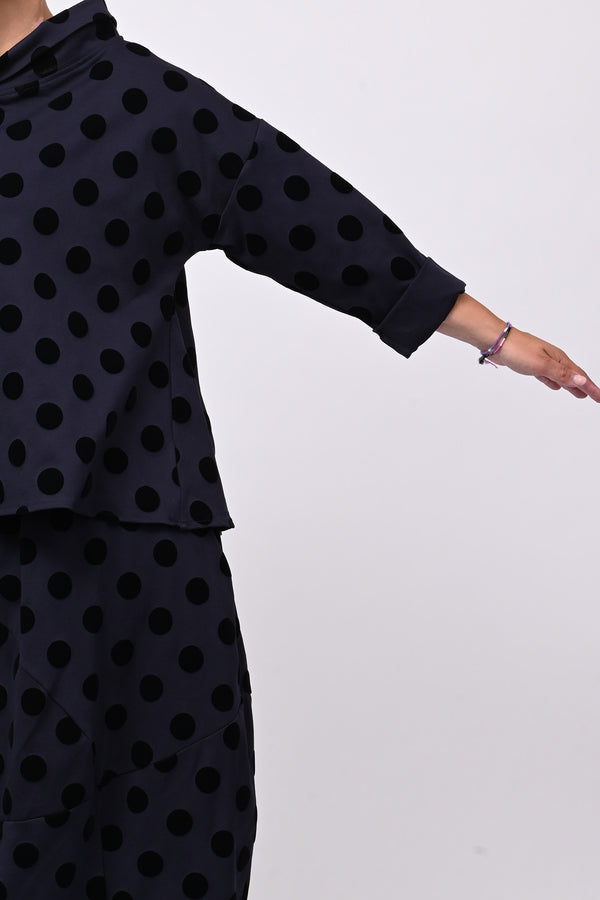 Blusa pois devorè - Blu