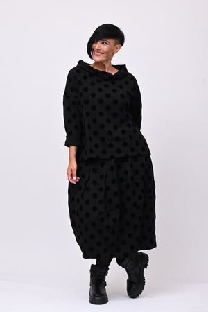 Blusa pois devorè - Nero
