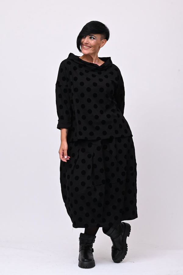 Blusa pois devorè - Nero