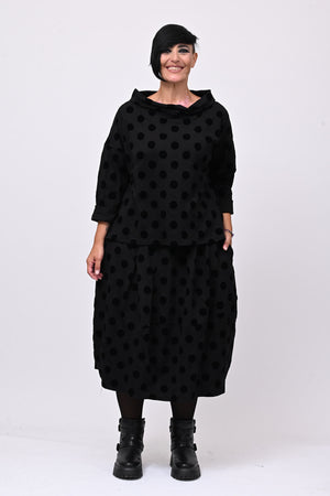 Blusa pois devorè - Nero