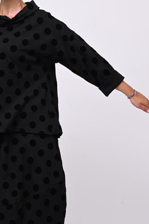 Blusa pois devorè - Nero