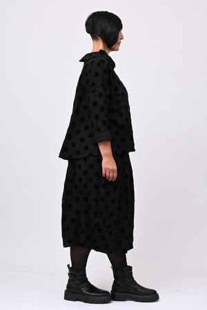 Blusa pois devorè - Nero