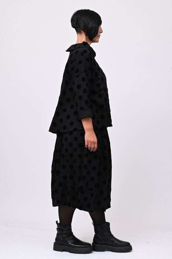 Blusa pois devorè - Nero