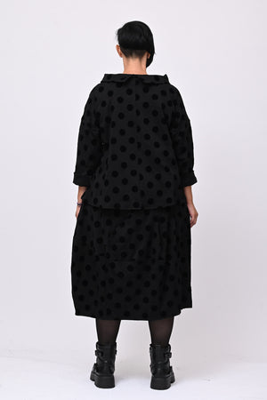 Blusa pois devorè - Nero