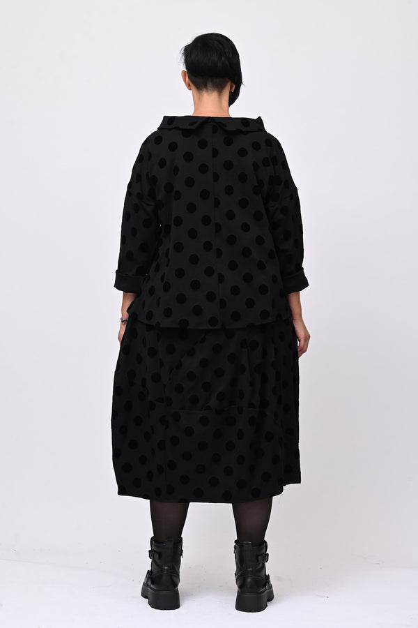 Blusa pois devorè - Nero