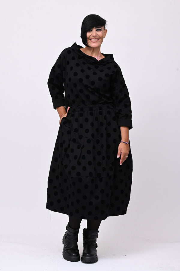 Blusa pois devorè - Nero