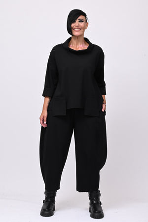 Maglia collo anello taschini - Nero