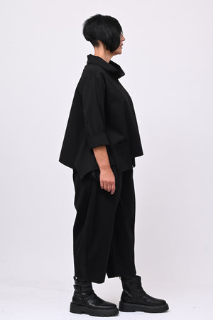 Maglia collo anello taschini - Nero