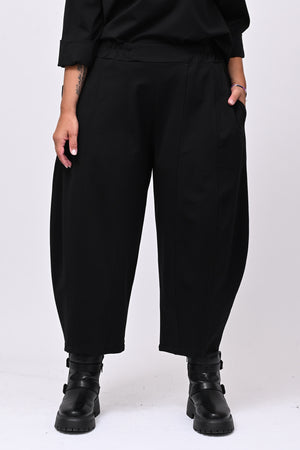 Pantalone punto Milano cuciture - Nero