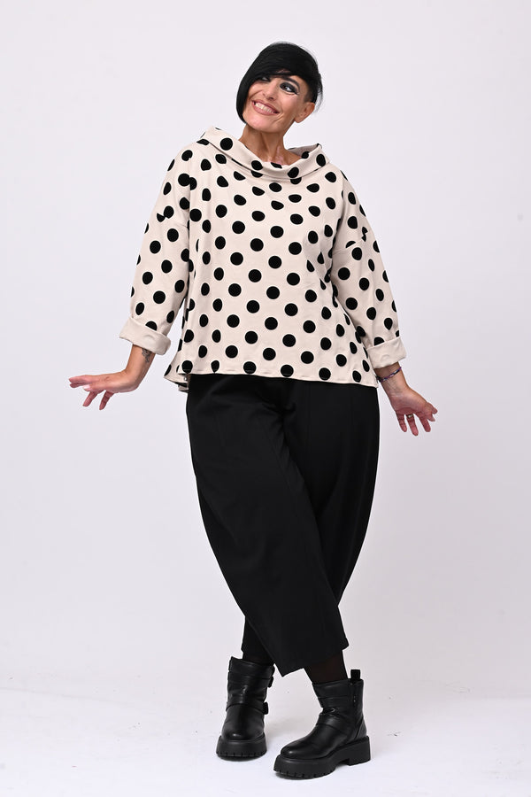 Blusa pois devorè - Gesso