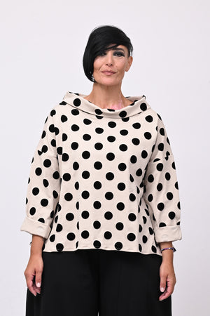 Blusa pois devorè - Gesso