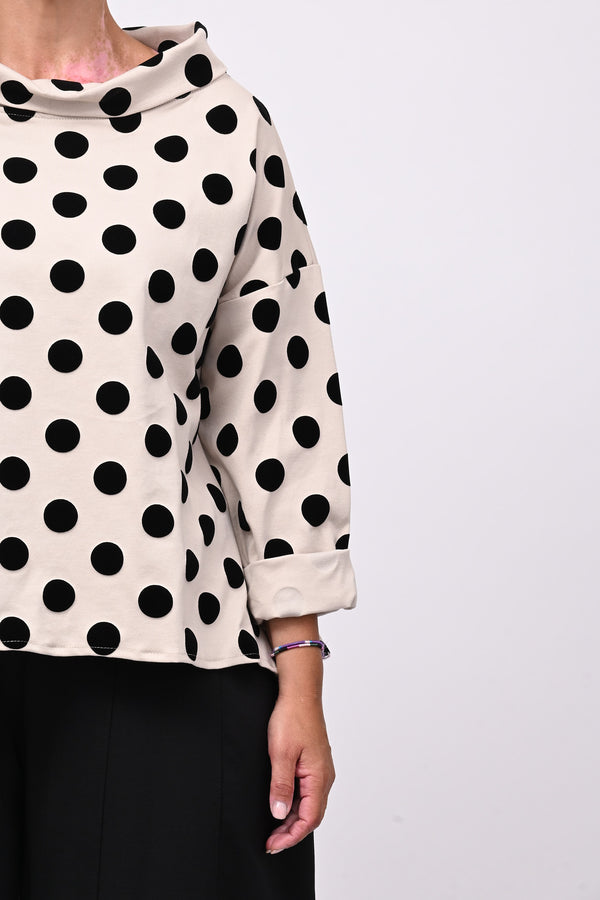 Blusa pois devorè - Gesso