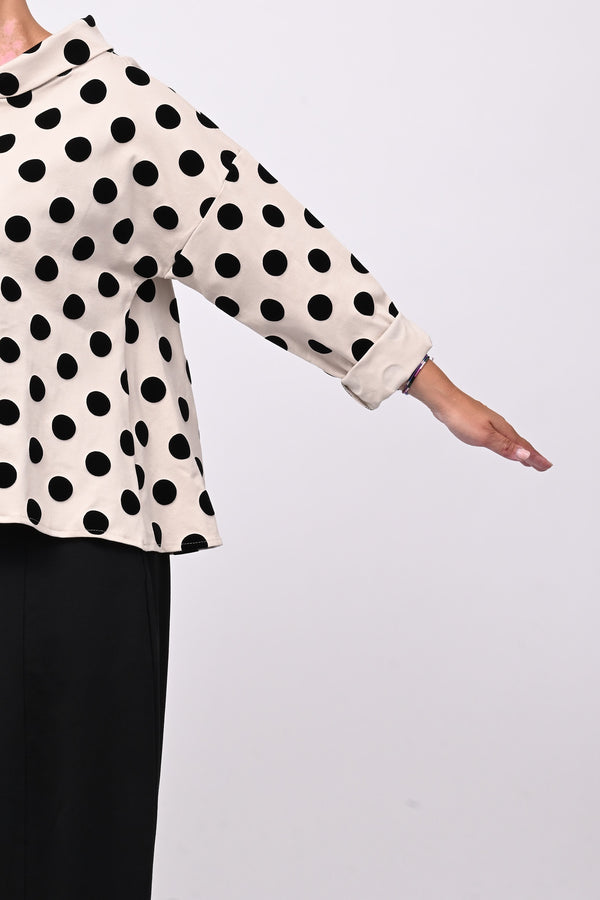 Blusa pois devorè - Gesso