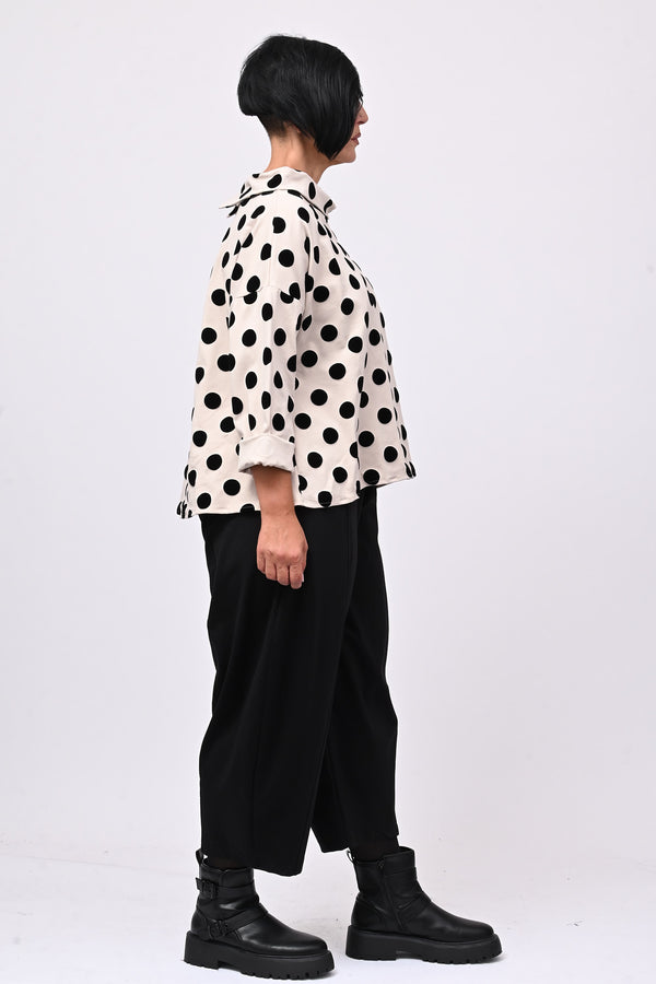 Blusa pois devorè - Gesso