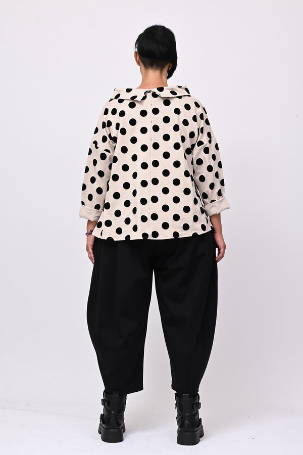 Blusa pois devorè - Gesso