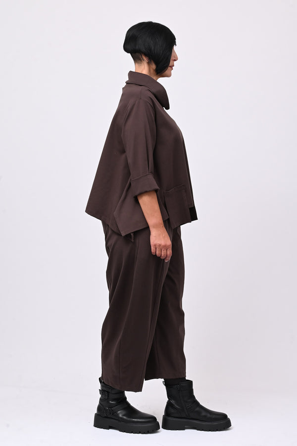 Pantalone punto Milano cuciture - Moro
