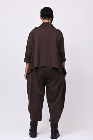 Pantalone punto Milano cuciture - Moro