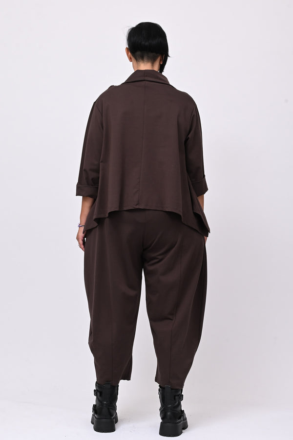 Pantalone punto Milano cuciture - Moro