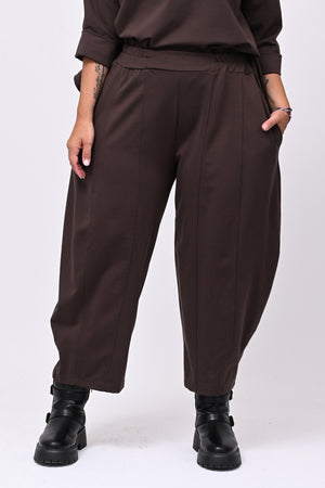 Pantalone punto Milano cuciture - Moro