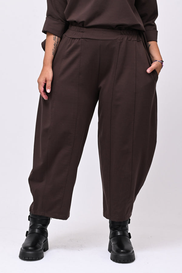 Pantalone punto Milano cuciture - Moro