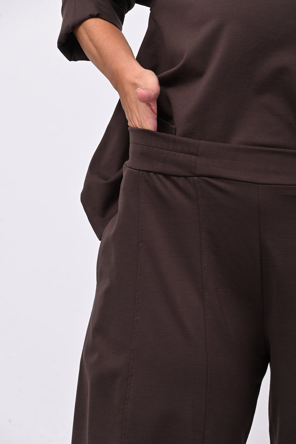 Pantalone punto Milano cuciture - Moro