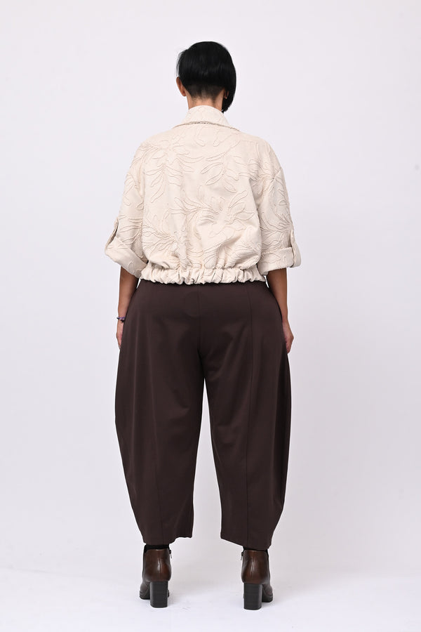 Giacca crop 3D - Greige