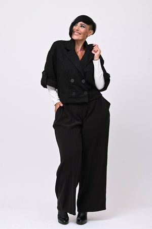 Giacca crop 3D - Nero