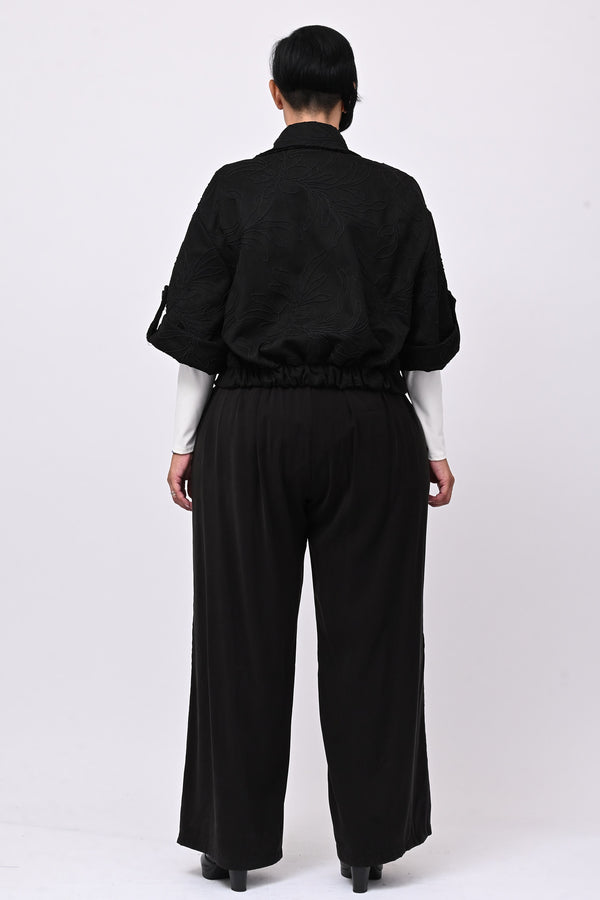 Giacca crop 3D - Nero