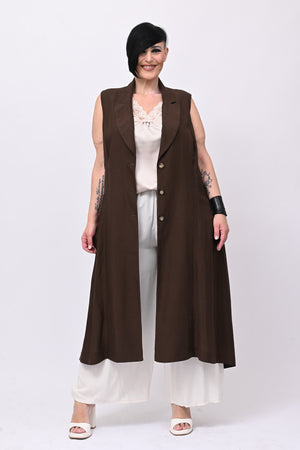 Maxi gilet lino - Moro