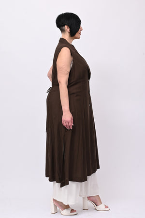 Maxi gilet lino - Moro