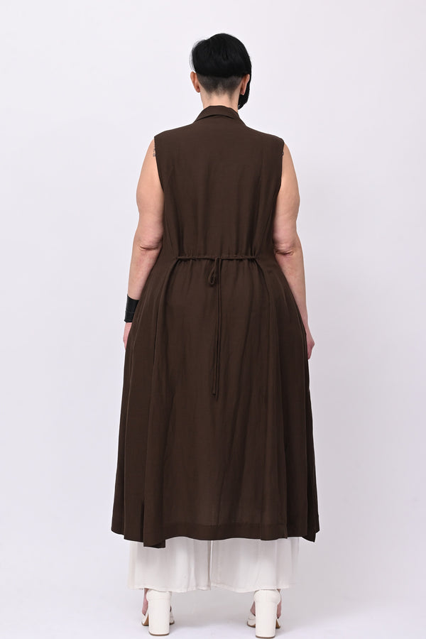 Maxi gilet lino - Moro