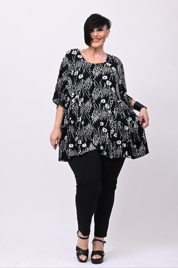 Blusa over pinces - Nero
