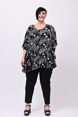 Blusa over pinces - Nero