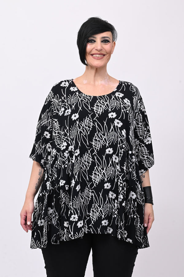 Blusa over pinces - Nero