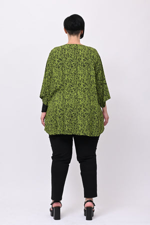 Camicia bottoni girocollo - Verde acido