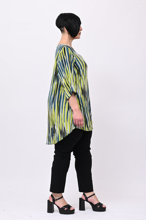 Blusa tasche scollo V - Verde acido