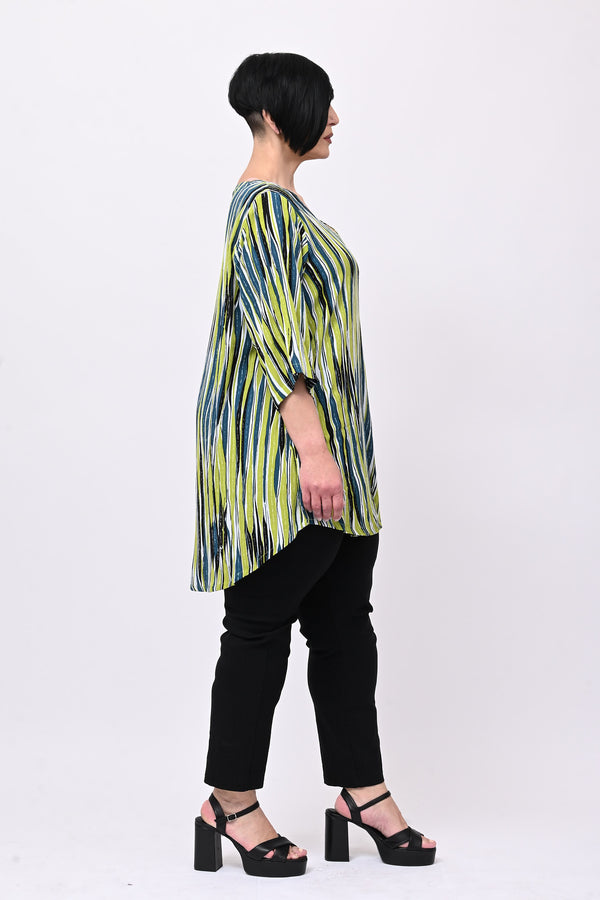 Blusa tasche scollo V - Verde acido