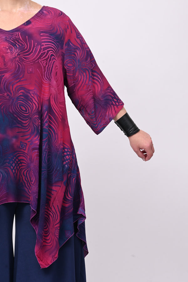 Blusa tasche punta - Fuxia