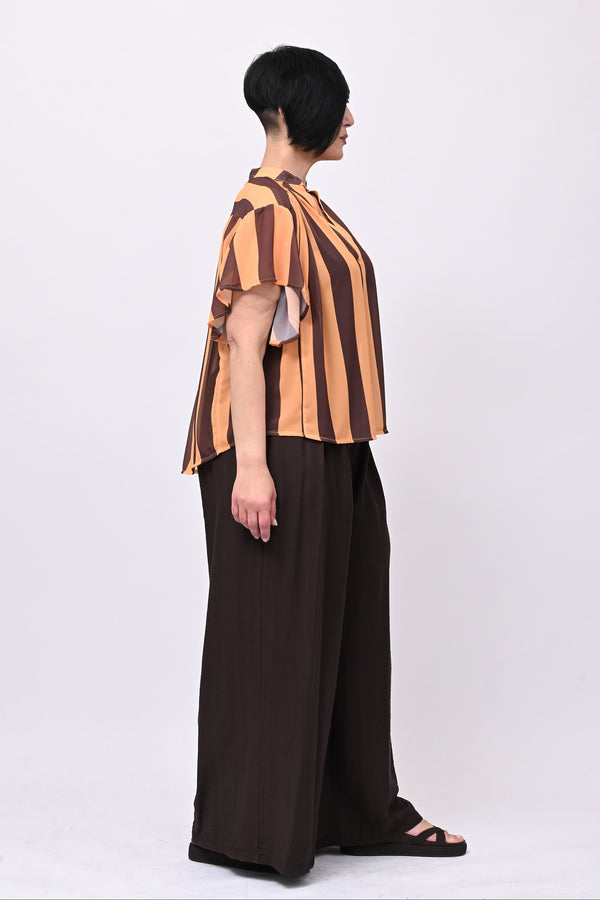 Pantalone maxi pieghe - Moro