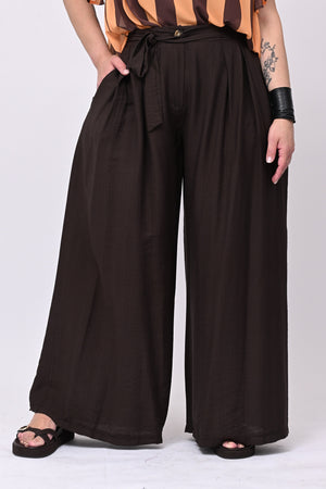 Pantalone maxi pieghe - Moro