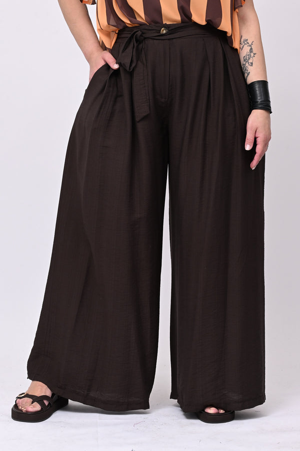 Pantalone maxi pieghe - Moro