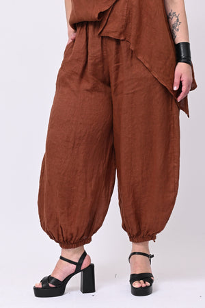 Completo lino giacca zip - Ruggine