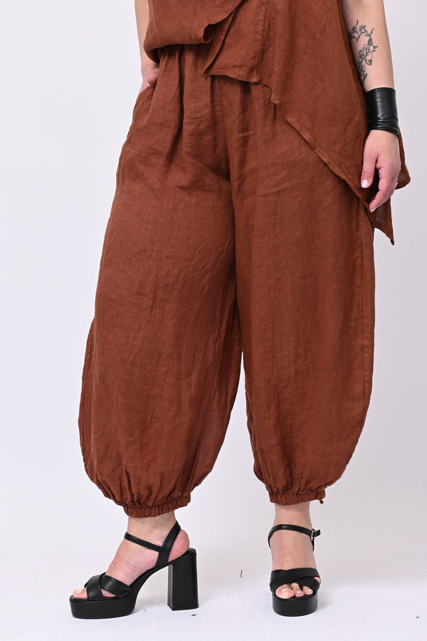 Completo lino giacca zip - Ruggine