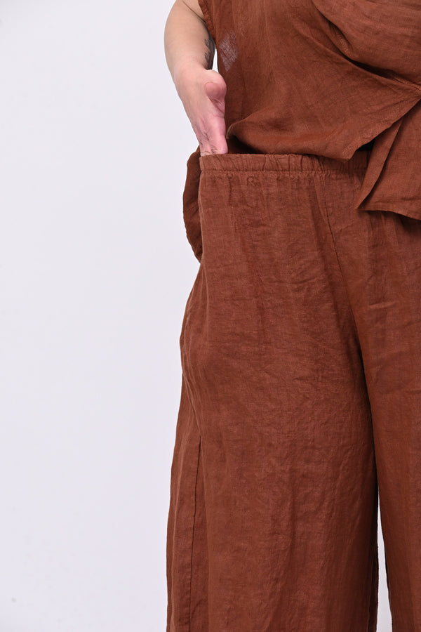 Completo lino giacca zip - Ruggine