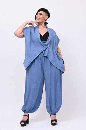 Completo lino giacca zip - Polvere