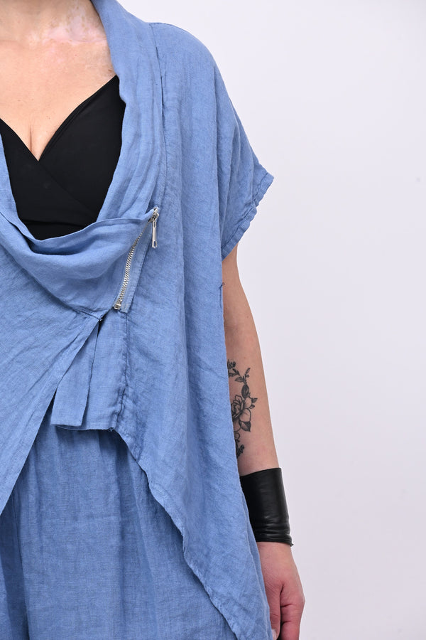 Completo lino giacca zip - Polvere