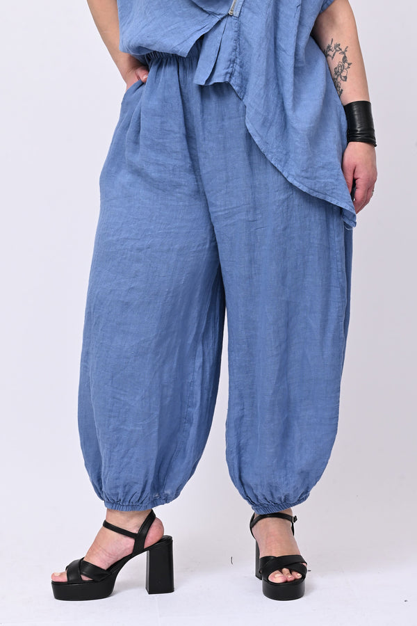 Completo lino giacca zip - Polvere